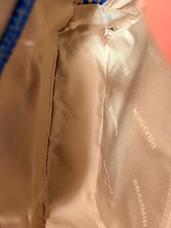 Brahmin Blue Croc-Embossed Top-Handle Crossbody Bag - Picture 11 of 12